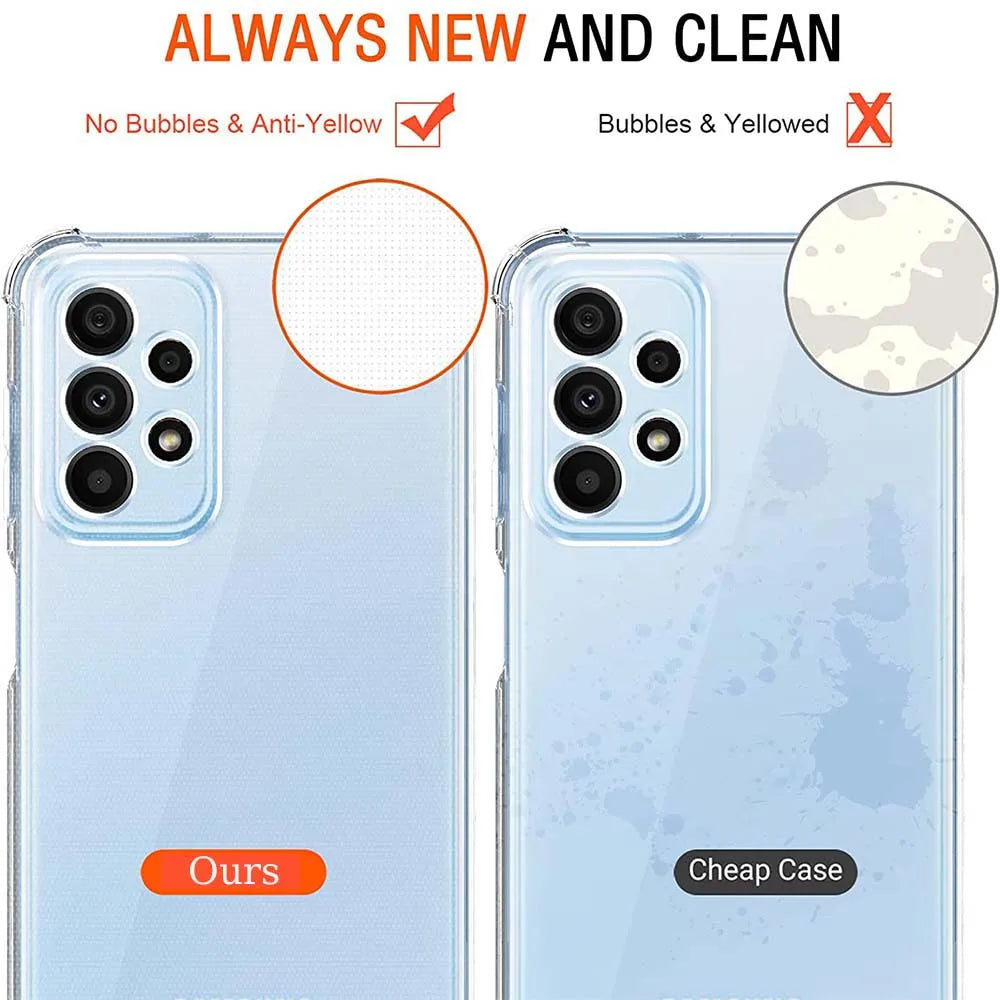 Air-bag Shockproof Clear Case For Samsung Galaxy A13 A23 A33 A53 A73 A22 A32 A52 A72 A14 A24 A34 A54 A15 A25 A35 A55 5G Cover