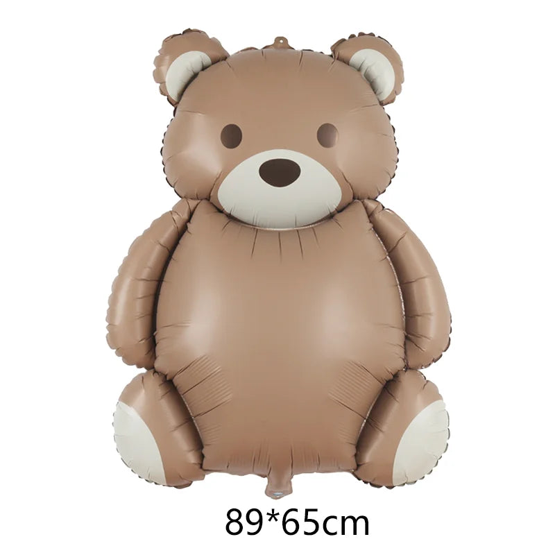 Cute Matte Rainbow Cake Bear Foil Balloon Kids Adult Birthday Party Decorations Cartoon Bow Candy Ice Cream Balloons Globos