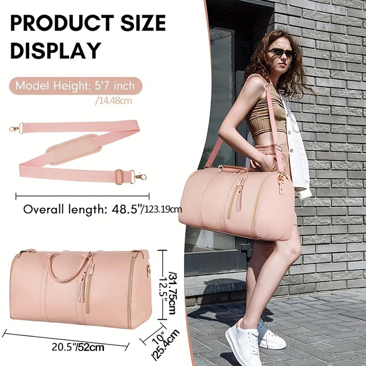 Geestock Folding Suit Storage Bag New PU Travel bag Large Waterproof Travel Suitcase For Women Sport Outdoor Weekend Bag Handbag