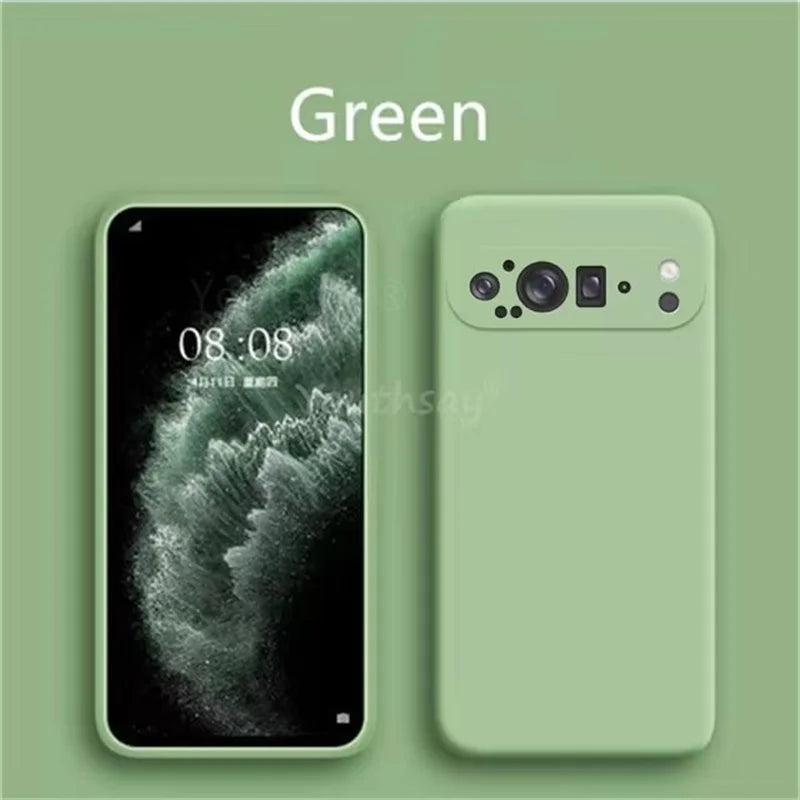 For Google Pixel 9 Pro Case Google Pixel 9 8 7 Pro 8A 7A 6A Cover Fundas Coque Soft Original Liquid Silicone Case Pixel 9 Pro XL