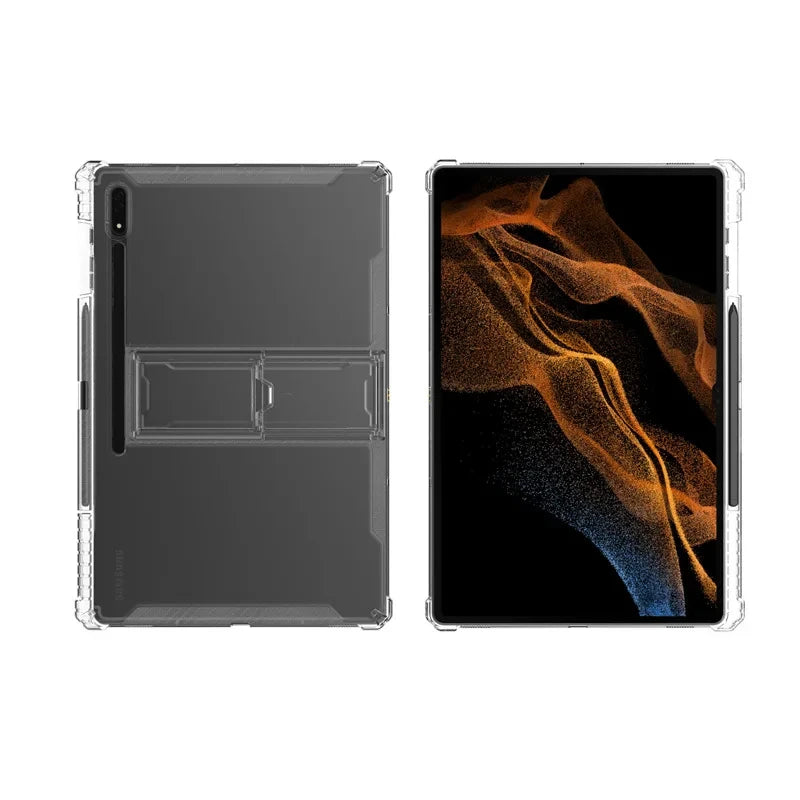 Airbags Shockproof TPU Cover For Samsung Galaxy Tab S10 Ultra S9 FE S8 Plus S7 14.6 12.4 11 Pencil Holder Case with Kickstand