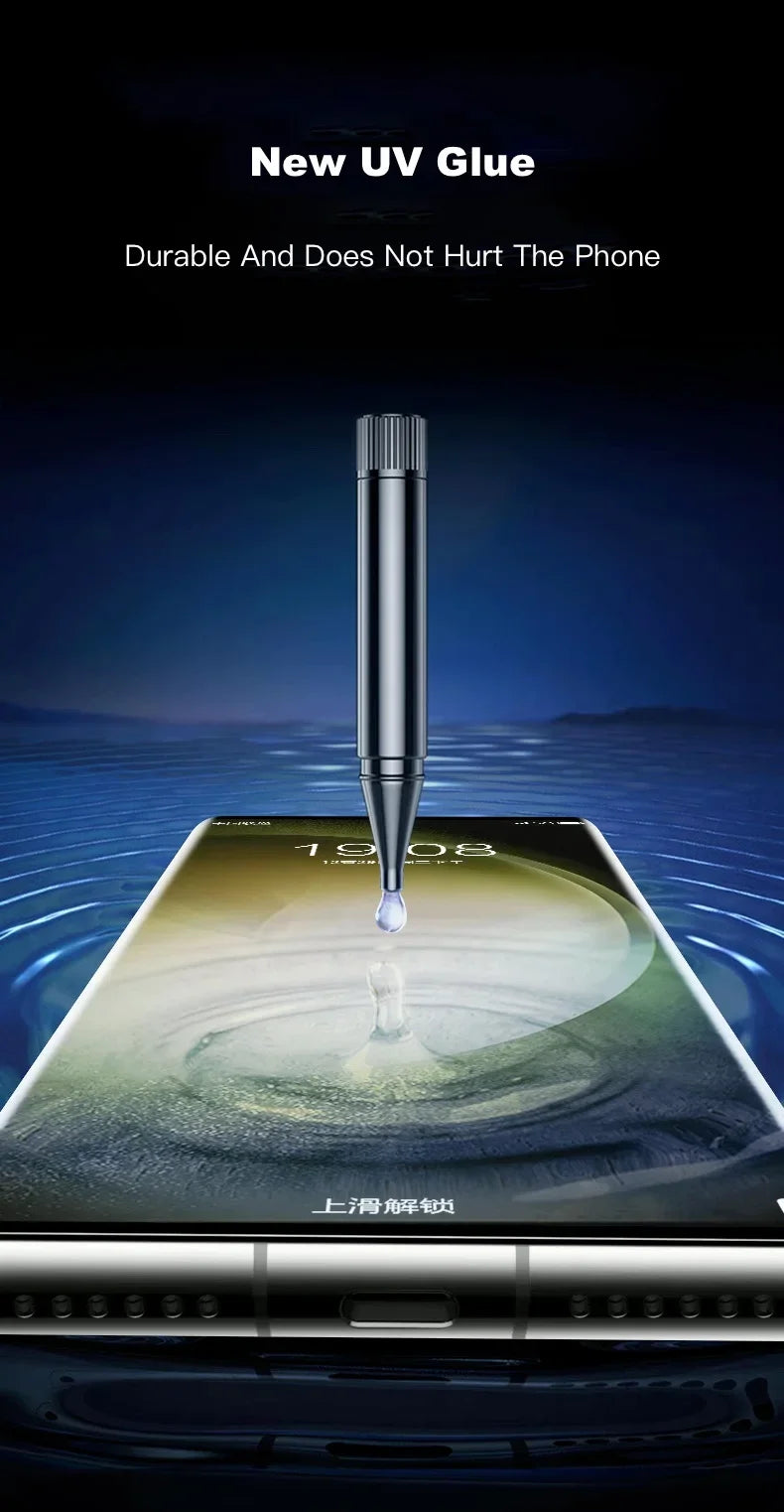 SKIG UV Tempered Glass Film For Samsung Galaxy S24 S23 S22 S21 S20 Ultra Plus Full Curved For S24Ultra Screen Protector