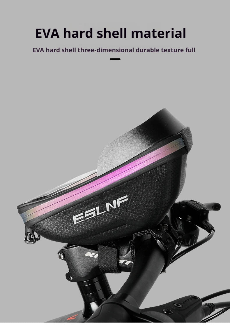 ESLNF Hard Shell Phone Bag Cycling Bag Handlebar Bag Waterproof Large Capacity Touchscreen Compatible Bicycle Accessories
