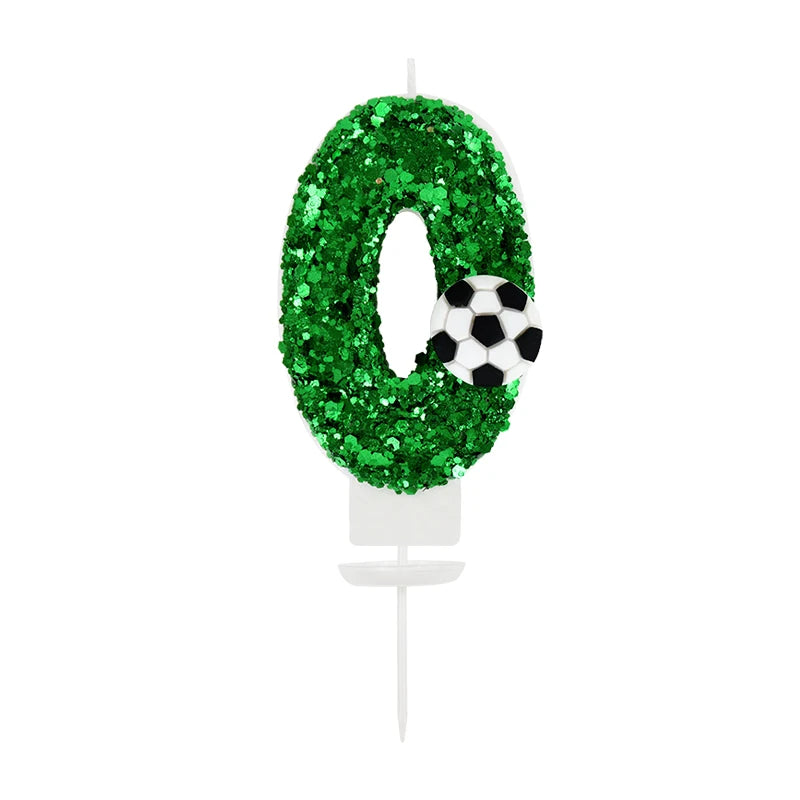 0-9 Number Soccer Cake Candles Kids Sports Theme Football Birthday Party Decoration Favors Cupcake Topper Cake Decor Supplies
