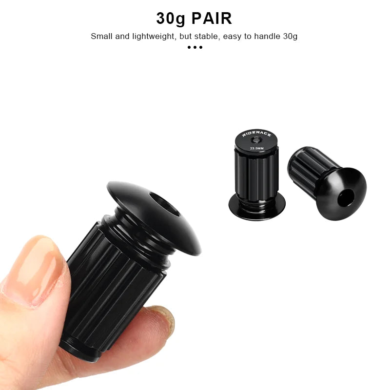 RIDERACE Bicycle Handlebar End Plugs Aluminum Alloy For MTB Mountain Bike Road Cycling Handle Bar Grips Cap Multi-color Cover