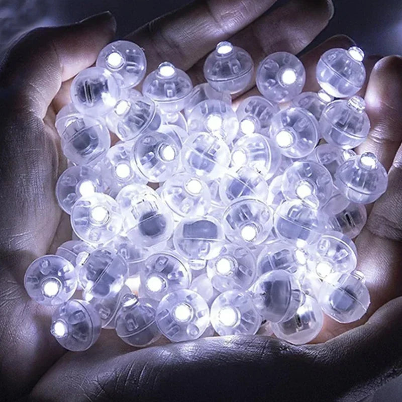 100/10Pcs Luminous Tumbler Ball Lamp Mini LED Balloon Light Colorful Flashing Lantern Christmas Wedding Birthday Party Decor