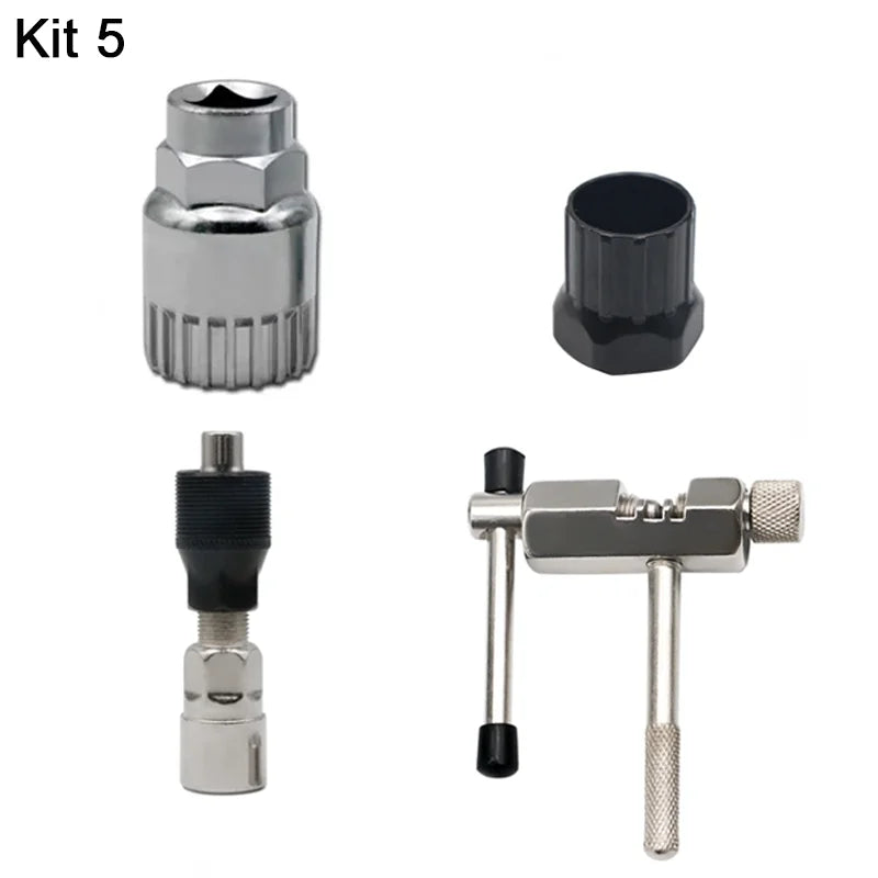 Bicycle Repair Tool Sets Chain Breaker Crank Puller MTB Bike Chain Measuring Ruler Flywheel Removal Outdoor Cycling Repair Tools