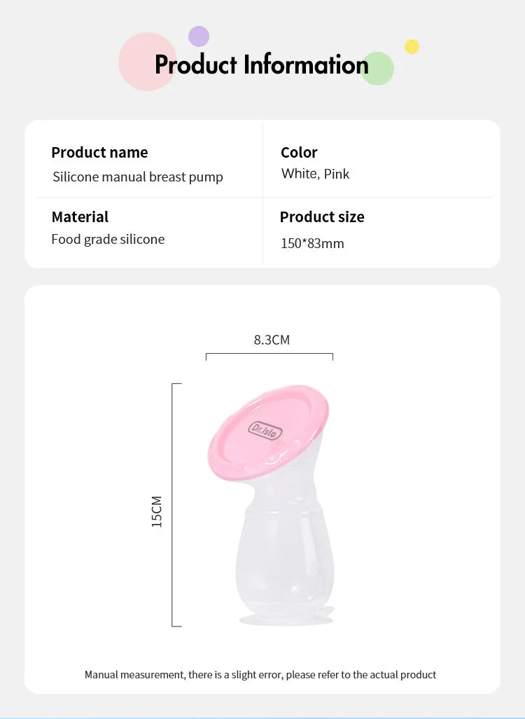 Dr.isla Baby Feeding Manual Breast Pump Partner Breast Collector Automatic Correction Breast Milk Silicone Pumps BPA Free