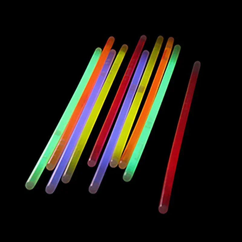 50/100pcs Light Glow Stick Party Supply Necklace Bracelets Wedding Bar Light Stick for Festive Concert Party Logo Printing