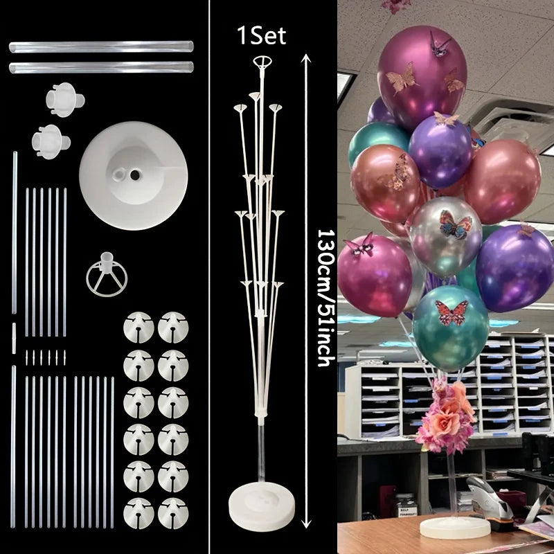 1/2set 13/19Tubes Balloon Stand Wedding Decoration Happy Birthday Party Balloon Stick Holder Baloon Accessories Festival Globos