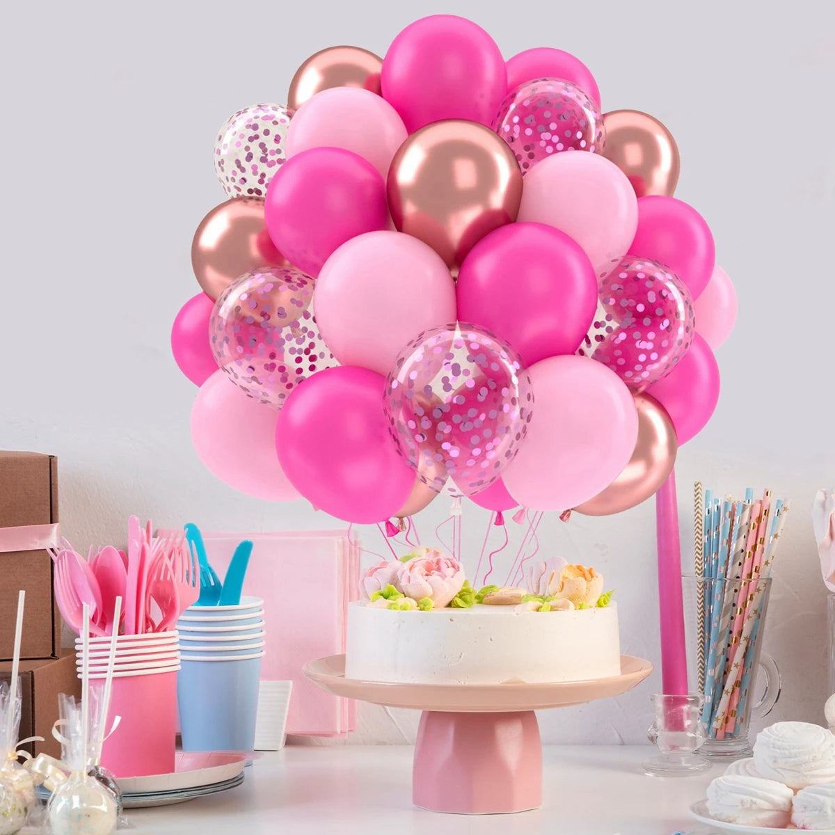 31/36/37/51/101Pcs Metallic Balloons Pearl Latex Balloon Gold Confetti Balloons for Birthday Weddings Baby Shower Party Decor