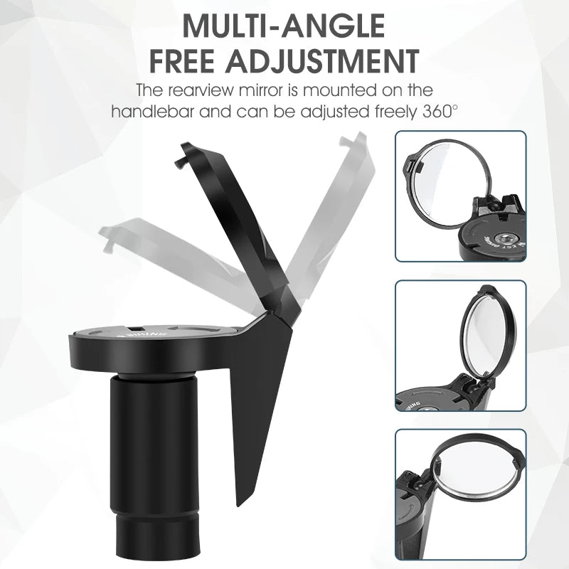 WEST BIKING Universal Cycling Handlebar Rear View Mirrors Adjustable Rotate 16-22mm Bicycle Mirror Rearview For MTB Road Bike