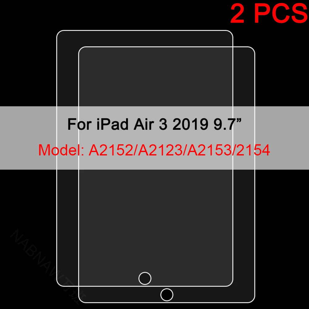 2PCS Tempered Glass Screen Protector for iPad 9 8 7 6 10 Air 5 4 3 2 Mini iPad 10.2 9.7 10. 5 10.9 11 New iPad Pro 2022 2021 20