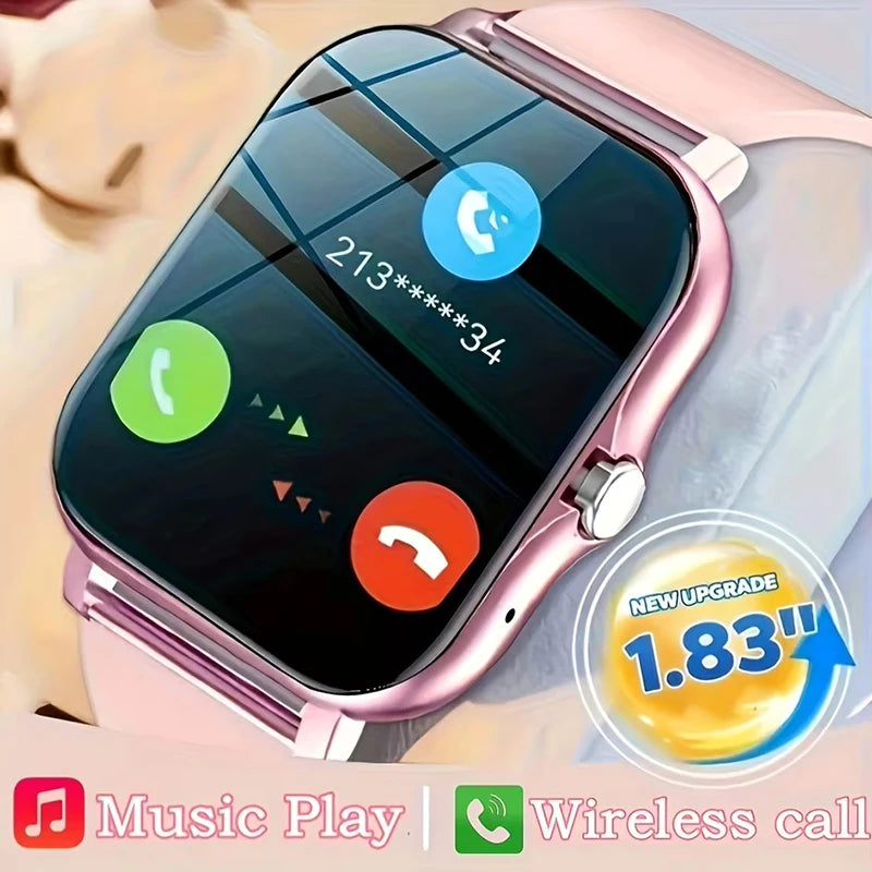 1.83'' Sports Smart Watch Fitness Health Monitor Waterproof Smartwatch Wireless Call Watches for Men Women IOS Xiaomi 2024