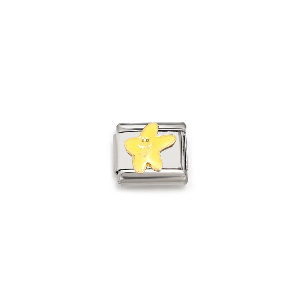 Italian Links Stainless Steel Charms Bracelet Women Enamel Coconut Tree Holiday Scenery Frog Elephant Fit 9mm Making Jewelry