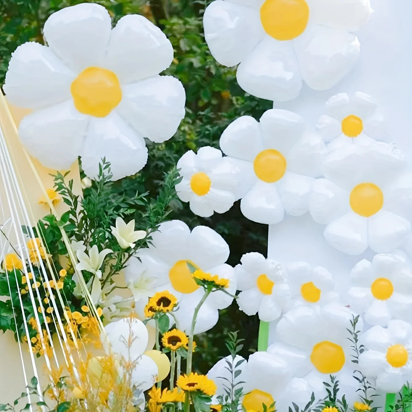 1/10Pcs Daisy Balloon Huge White Flower Aluminum Foil Balloons for Birthday Baby Shower Wedding Daisy Party Decorations Supplies