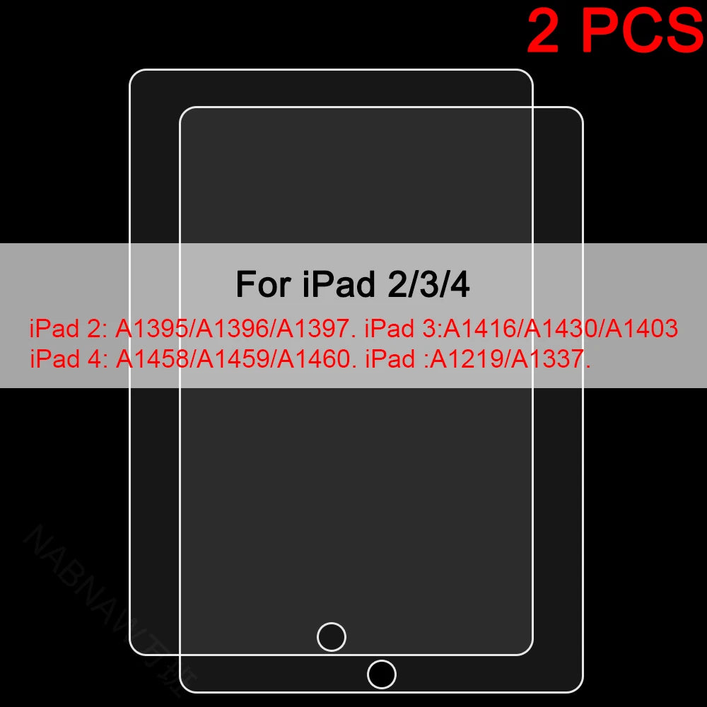 2PCS Tempered Glass Screen Protector for iPad 9 8 7 6 10 Air 5 4 3 2 Mini iPad 10.2 9.7 10. 5 10.9 11 New iPad Pro 2022 2021 20