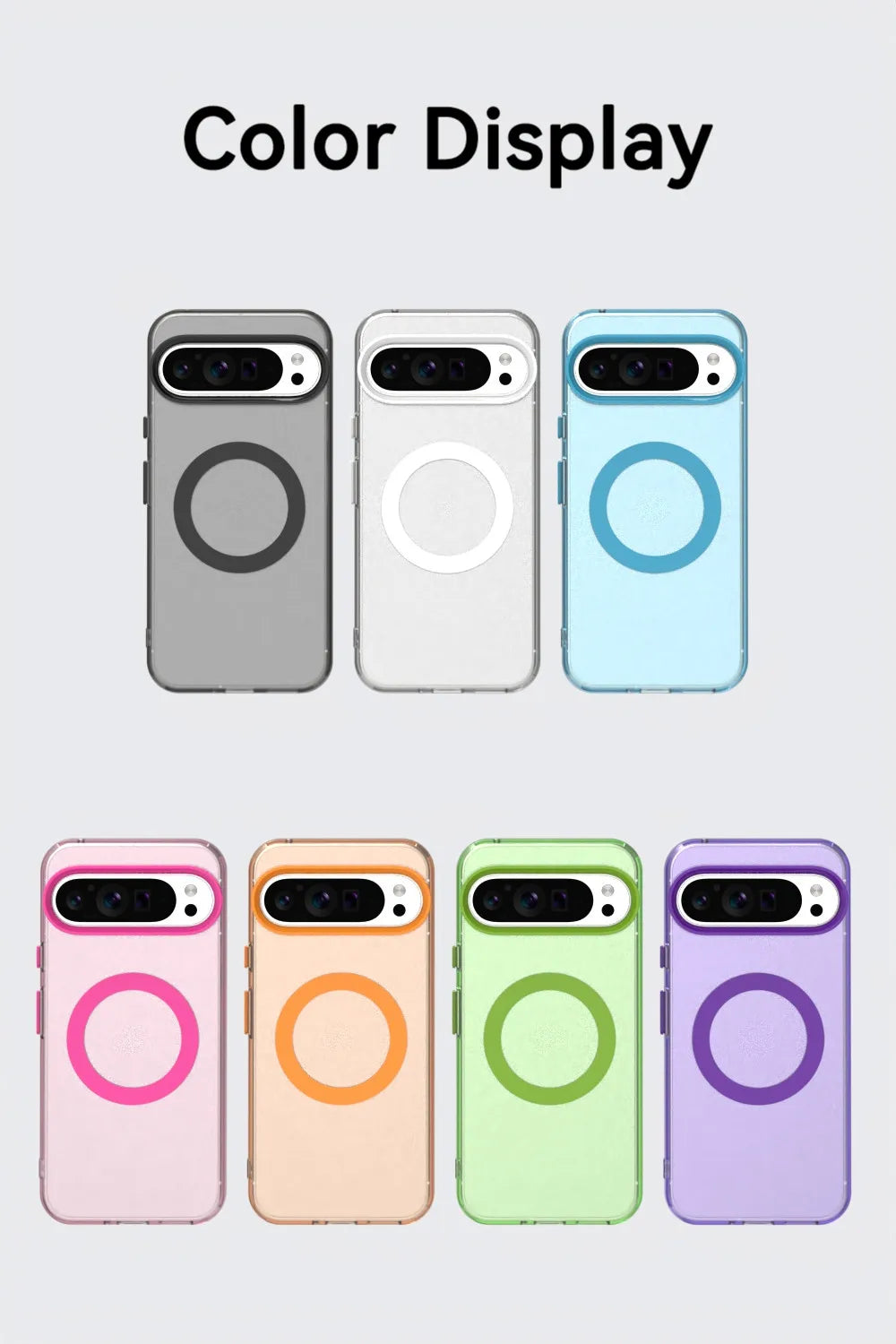 Matte Clear Magnetic Wireless Charging Armor Magsafe Case For Google Pixel 9 8 Pro XL 8A Military Shockproof Candy Color Frosted