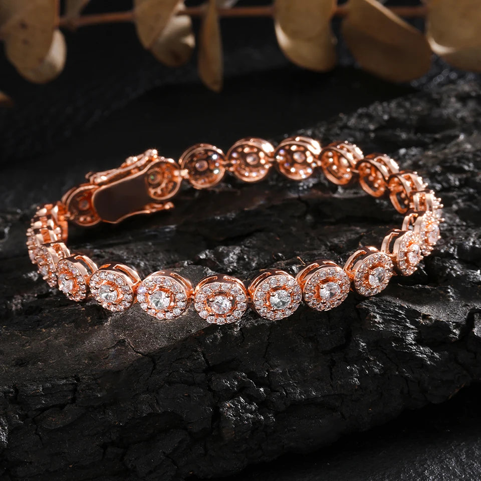 ZAKOL European And American Fashion Round AAA Zircon Bracelet Bangles Unisex Punk Style Hip-hop Jewelry