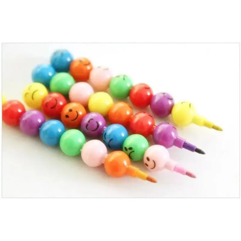 10Pcs Lollipop Building Block Crayon/Pencil Graffiti Pen for Children Birthday Party Favors Student Back To School Gifts