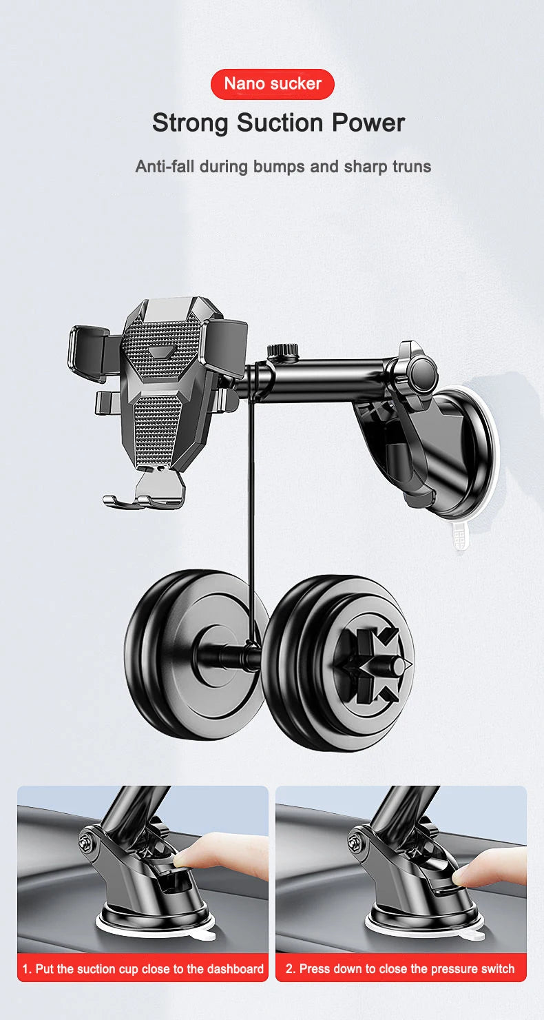 Universal Sucker Car Phone Holder 360° Windshield Car Dashboard Mobile Cell Support Bracket for 4.0-7 Inch Smartphones