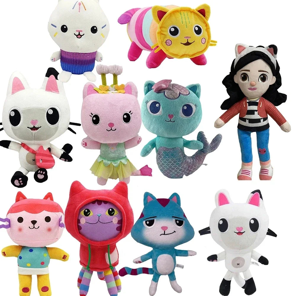 Newest 10 Styles Gabby Dollhouse Plush Toy Mercat Cartoon Stuffed Animals Mermaid Cat Plushie Doll Kids Birthday Christams Gifts