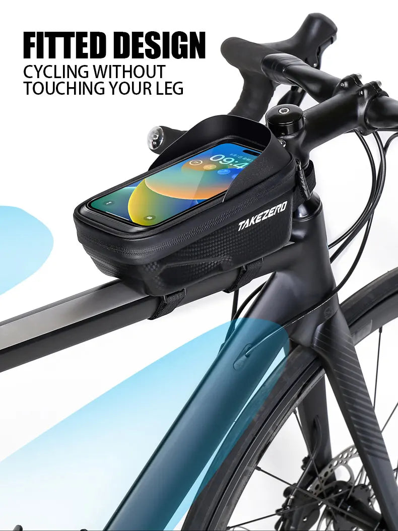 TAKEZERO A2 Mountain Bicycle Bag - Hard Shell EVA Front Bar Bag for Road Bikes, Mobile Phone Handlebar Bag - Cycling Equipment