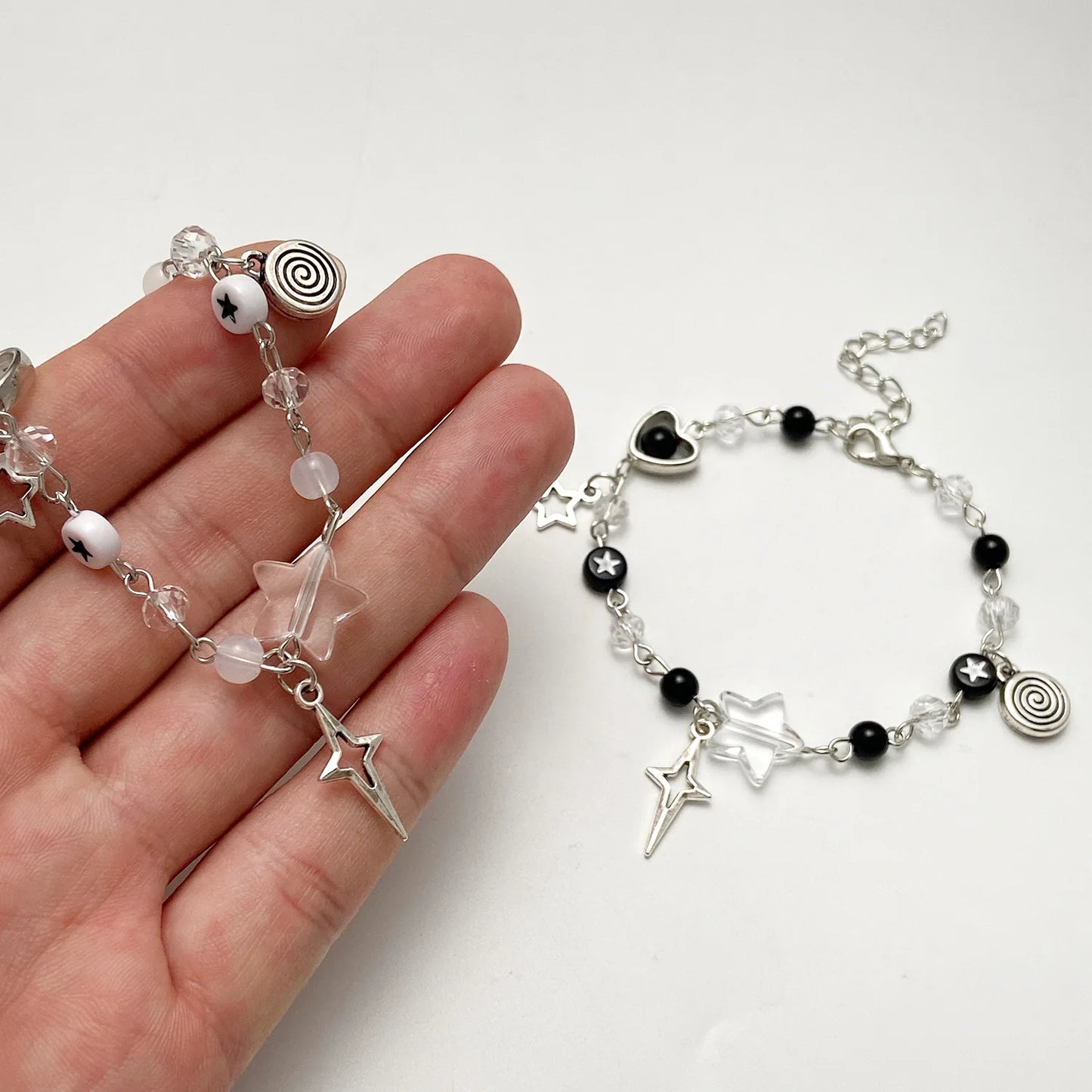 Fashion Couple Beads Bracelets Love Heart Star Handmade Y2K Charm Anime Beaded Kawaii Friendship Couple Bracelet Jewelry
