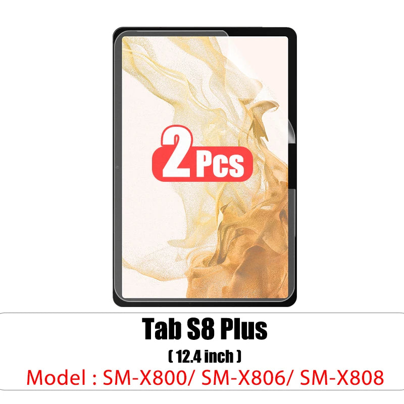 2pcs Pet Screen Protector For Samsung Galaxy Tab S7 Fe S9 Fe A9 Plus S6 Lite S7 S8 S9 A8 Plus Protective Clear Film No Glass