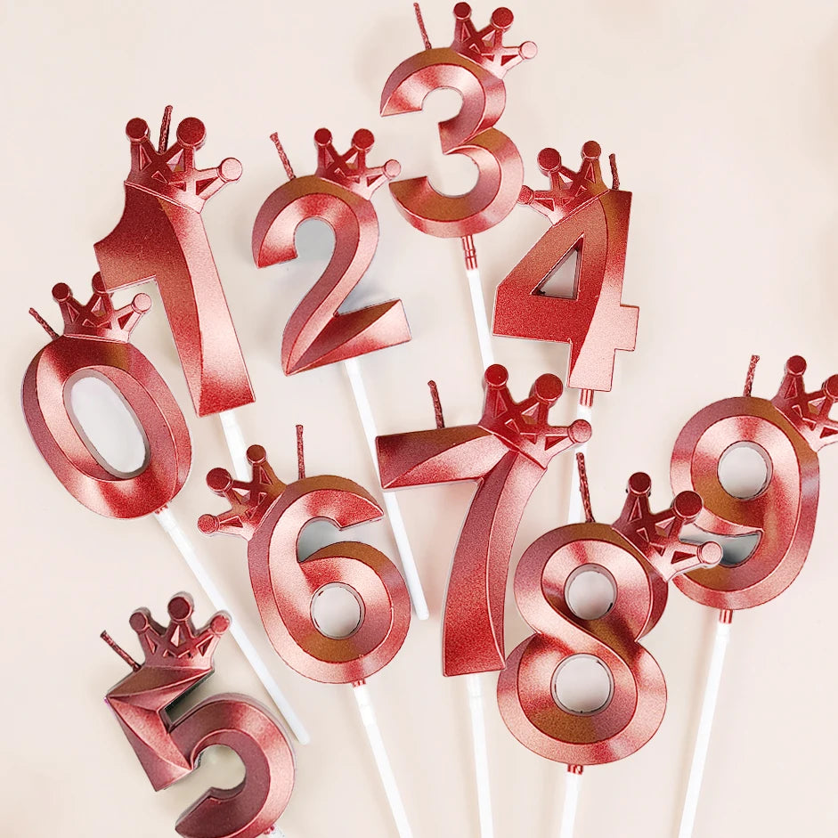 Happy Birthday Cake Crown Digital Candle Crown Children's Party Decoration Ornaments Opera Digital Celebration Candle