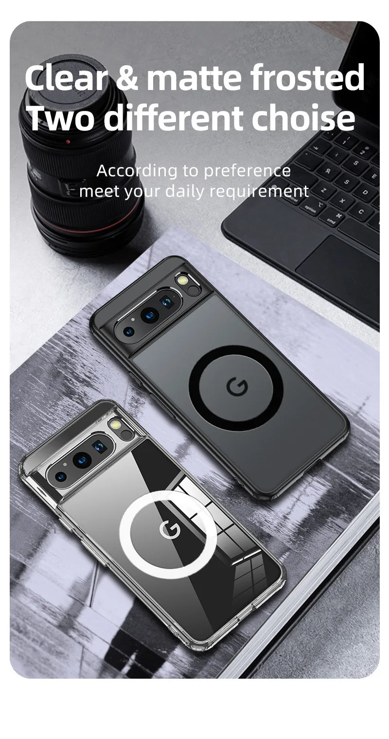 2025 Fashion Magnetic Case For Google Pixel 9 Pro 8 8A 7 Dull Polish Wireless Charger Cover Anti-knock Cases For Pixel7A Pixel9A