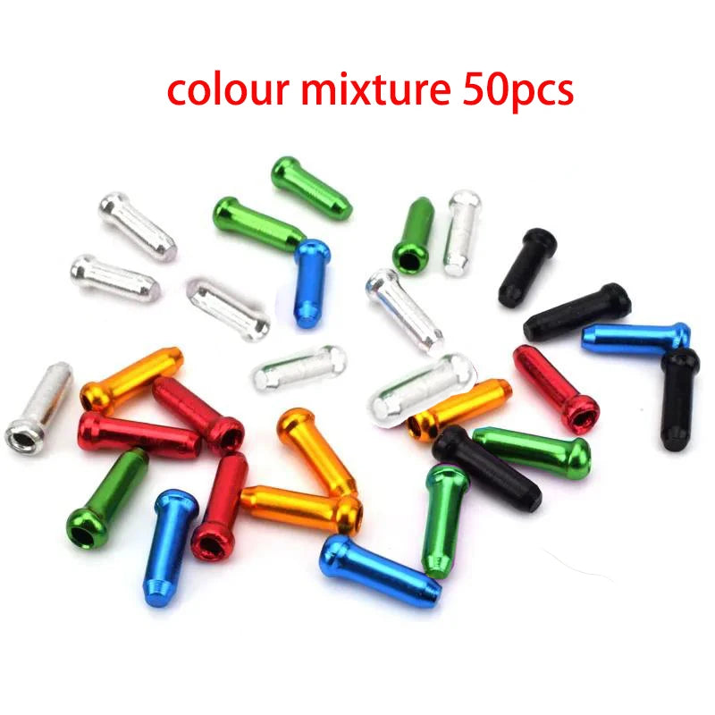 30/50/100Pcs Multiple Colors Aluminum Alloy Bicycle Brake Shifter Inner Cable Tips Wire End Cap Cable Line Core Cap Cover Gear