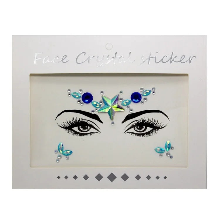 3D Rhinestone Bright Face stickers for festival Glitter Makeup Jewelry Sticker on Face crystals Gems jewels diamonds decoration