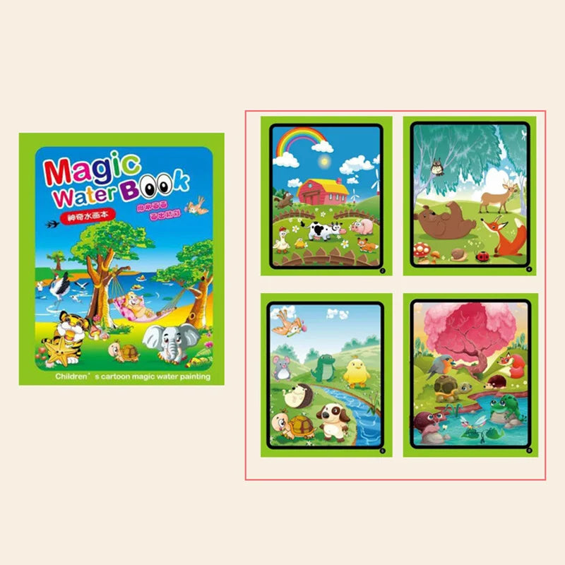 Montessori Toys Reusable Coloring Book Magic Water Drawing Book Painting Drawing Toys Sensory Early Education Toys for Children