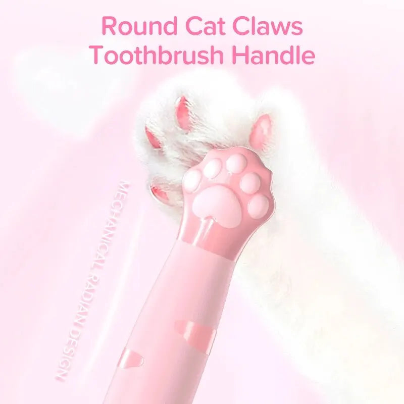 Cartoon Cute Cat Claw Shaped CHILDREN'S Soft Bristled Toothbrush Suitable for Cleaning the Oral Cavity for Ages 2-12