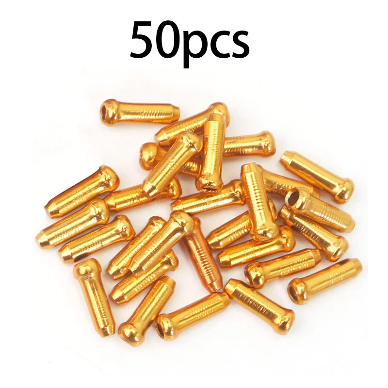 50/100pcs Bicycle Cable End Caps Aluminum Alloy Bike Brake Shifter Cable Tips Wire End Cap Multiple Colors Bike Line Core Caps