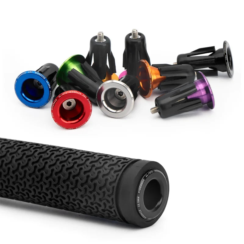 RIDERACE Bicycle Grip HandleBar End Cap 23.5MM Aluminium Alloy Road Cycling Handle bar Grips Plugs Caps For MTB Mountain Bike