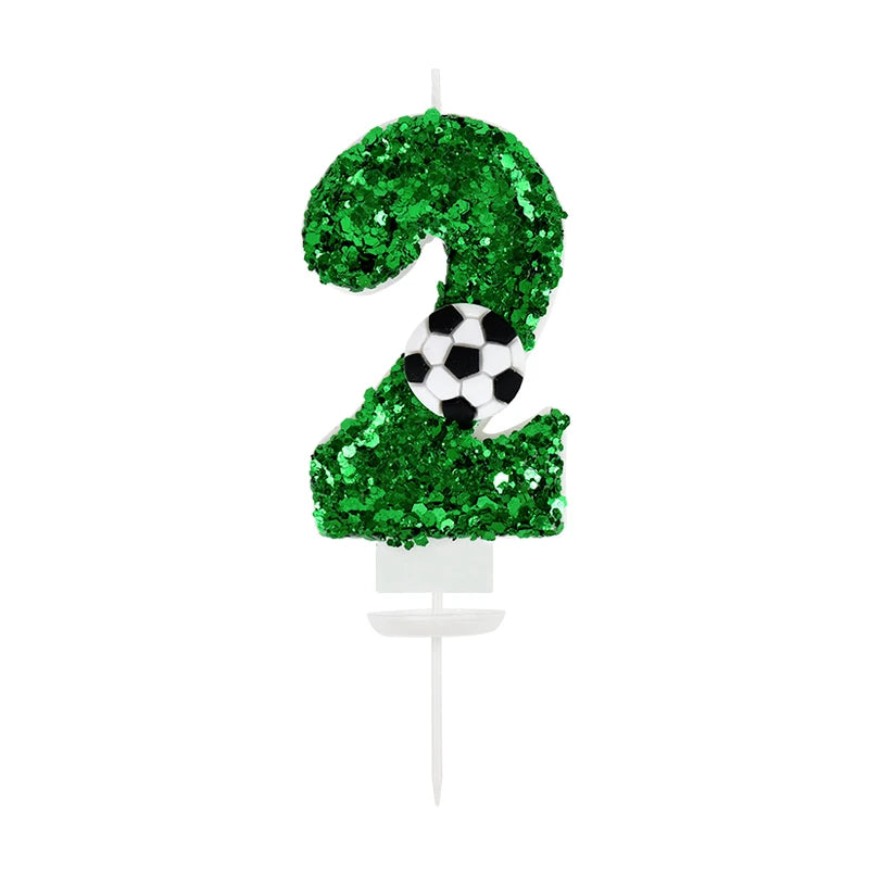 0-9 Number Soccer Cake Candles Kids Sports Theme Football Birthday Party Decoration Favors Cupcake Topper Cake Decor Supplies