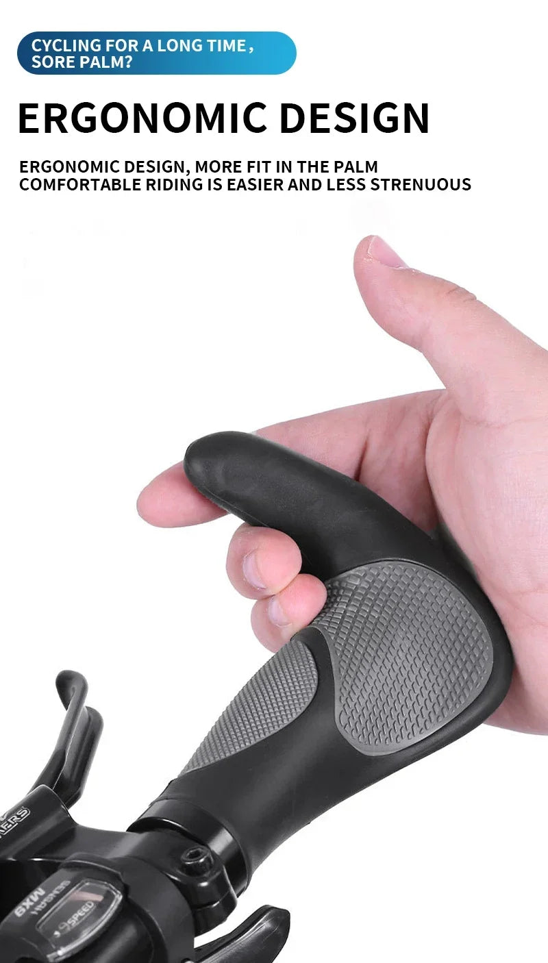 BUCKLOS Bike Handlebar Grips Ergonomics with Extended Bar Non-slip Rubber Bike Grips Durable MTB Cuffs Bicycle Accessories