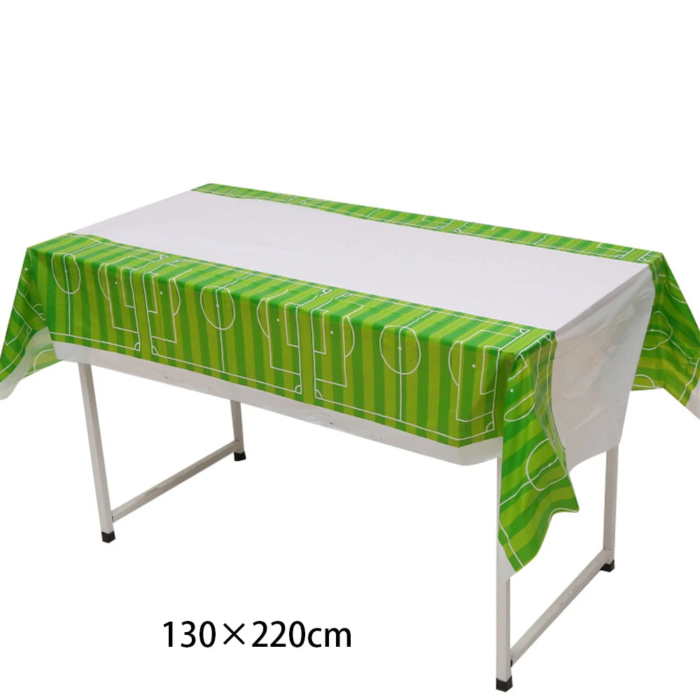 Soccer Theme Tablecloths Football Birthday Party Decorations Soccer Rectangular Plastic Table Cover Perfect for Game Day Parties