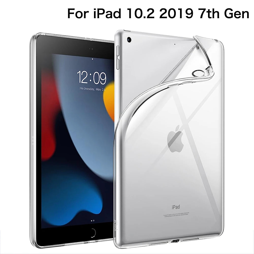 For iPad 10th 10.9 2022 7 8 9th Gen 10.2 Air 5 6 13 Case TPU Silicon Transparent Cover For iPad Pro 9.7 10.5 11 13 Mini 3 4 5 6