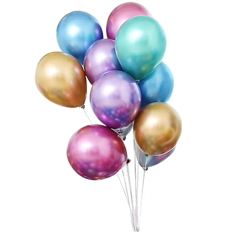 50pcs 10inch Metallic Latex Balloons Gold Silver Chrome Ballon Wedding Decorations Globos Birthday Party Supplies