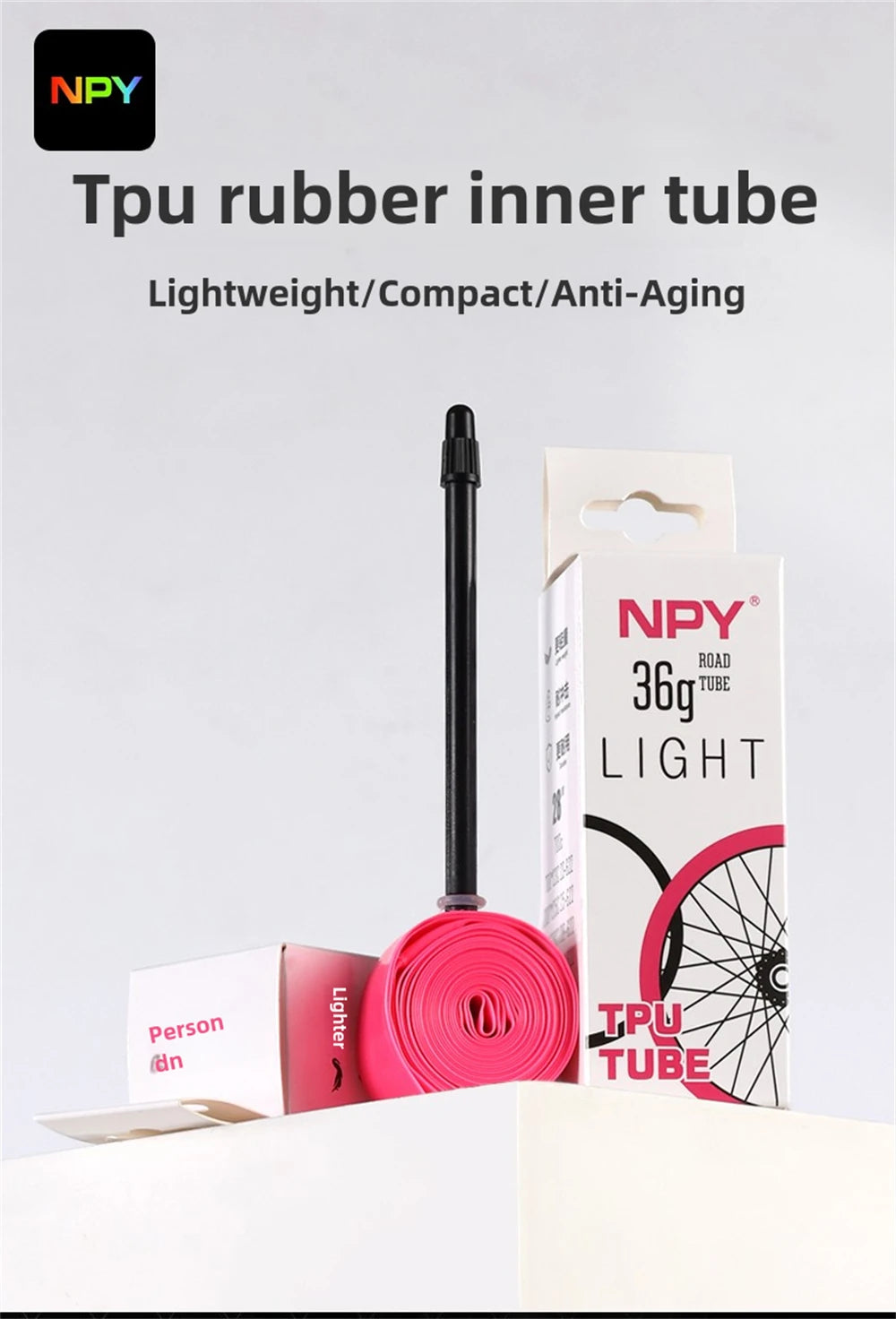 NPY 1Pcs Ultralight 28g Bike TPU Inner Tube 700X18 25 28 32 Road Bicycle TPU Material Tire 65mm Length French Valve