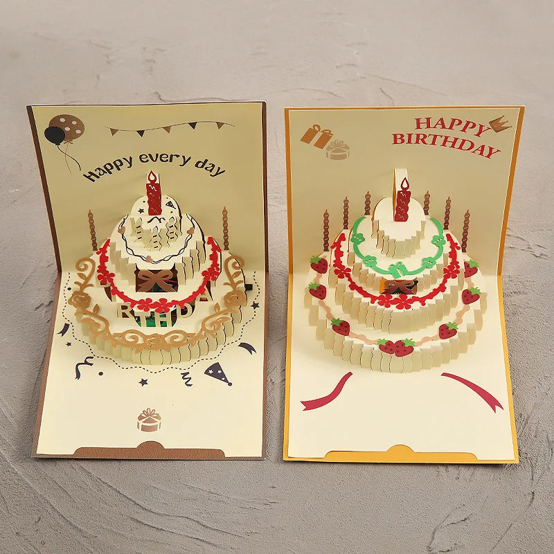 Musical Birthday Greeting Cards 3D Pop Up Gift Card with Led Music Gift Cards with Envelope Wedding Decorations for Tables