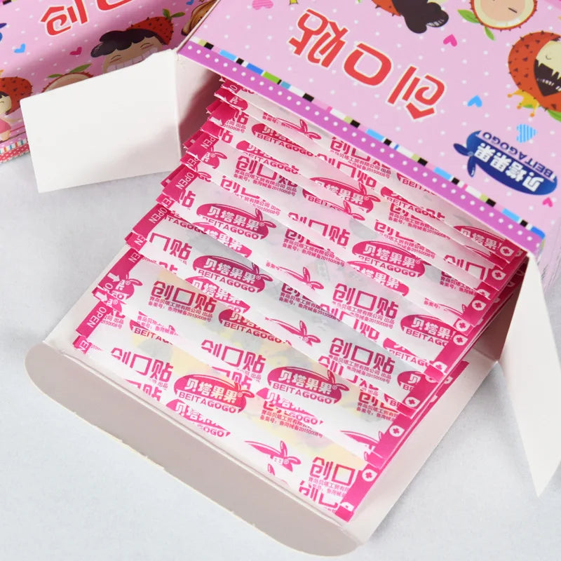 100pcs Cartoon Animal Pattern Waterproof Hemostasis Kids Band Aid Stickers Adhesive Bandage Wound Strips Plasters for Children