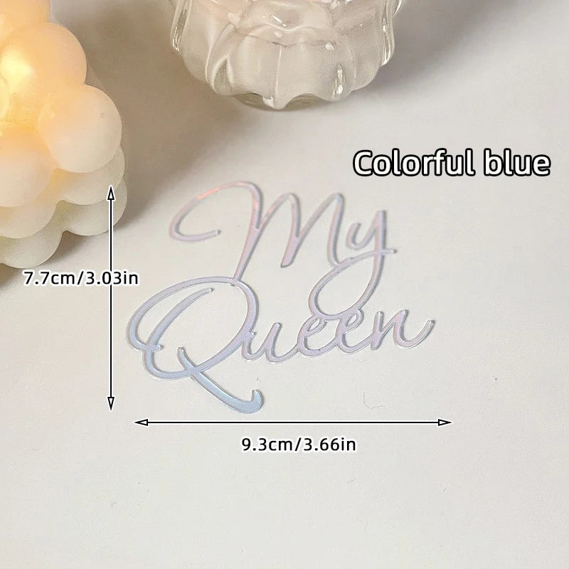 1/3/5pcs Acrylic Birthday Queen Gold Cake Topper Happy Birthday Party Sides Cake Decorations Accessories