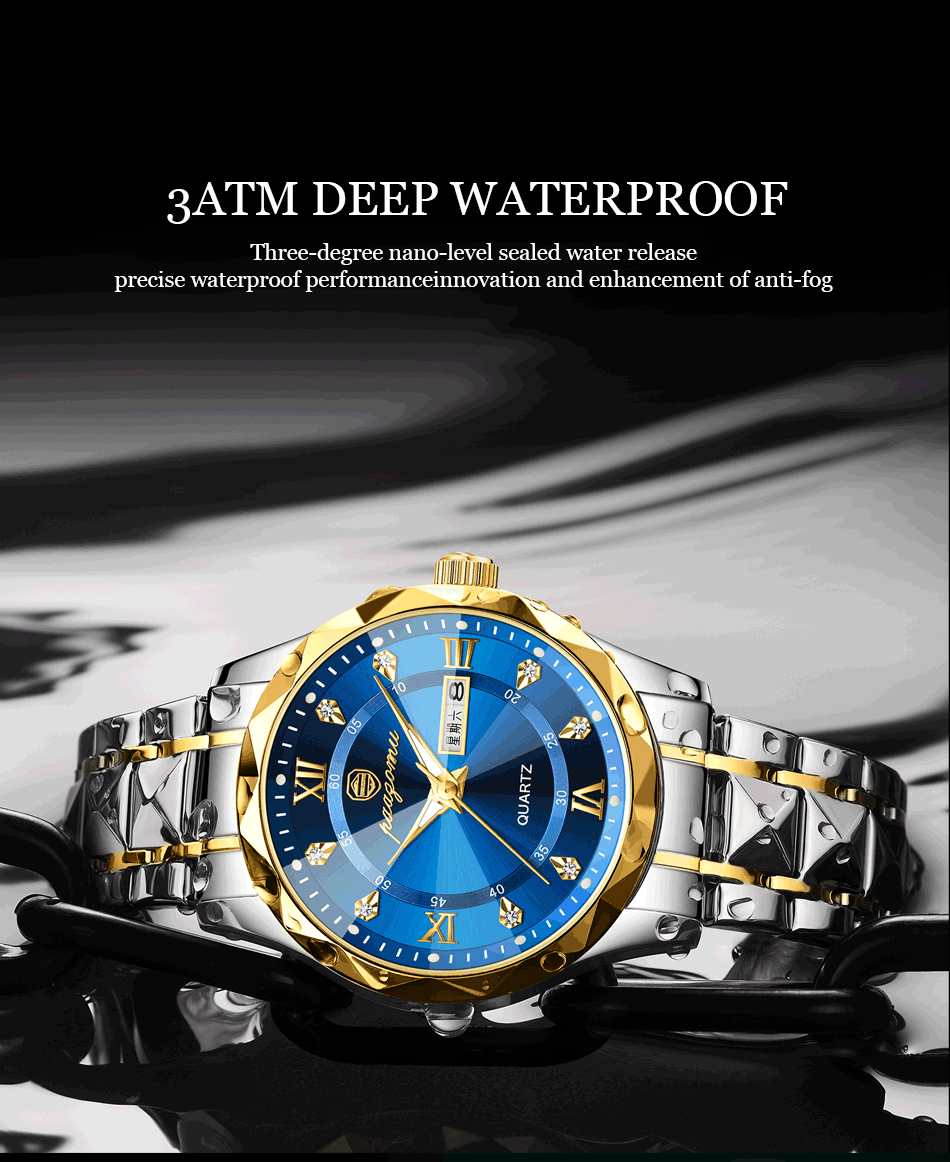 PAAZOMU Luxury Men Watches Business Top Brand Man Wristwatch Waterproof Luminous Date Week Quartz Men's Watch High Quality+Box