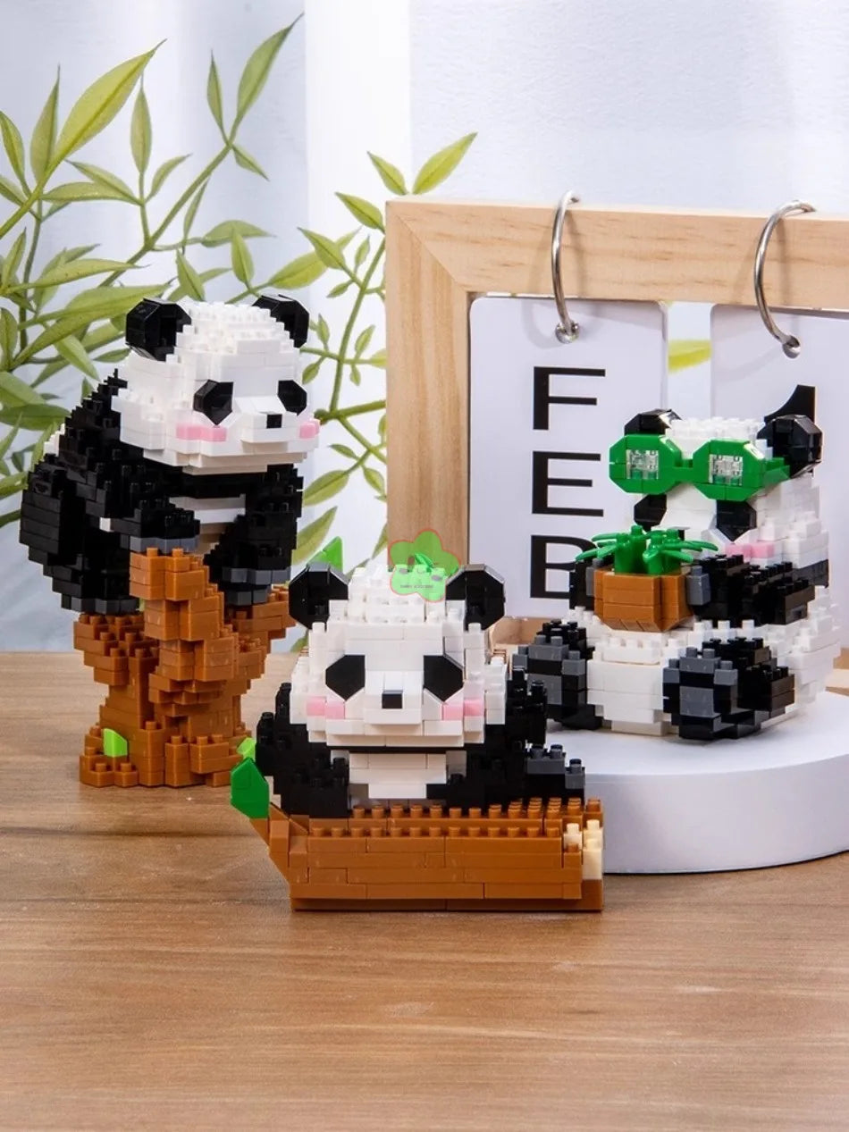 Creative DIY Assemable Animal Cute MINI Chinese Style Animal Panda Building Block Educational Boy Toys For Children Model Bricks