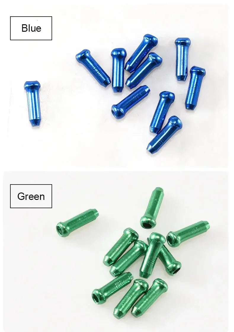 50/100pcs Bicycle Cable End Caps Aluminum Alloy Bike Brake Shifter Cable Tips Wire End Cap Multiple Colors Bike Line Core Caps