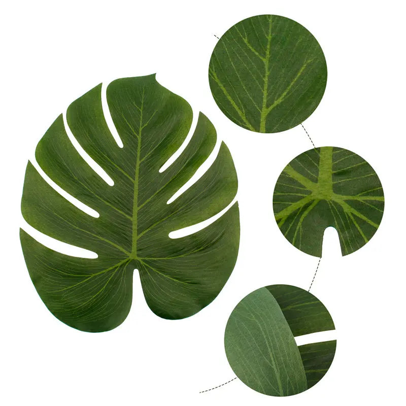 Artificial Tropical Palm Leaves Jungle Party Decoration Safari Animal s Summer Hawaiian Wedding Birthday Party Home Table Decor